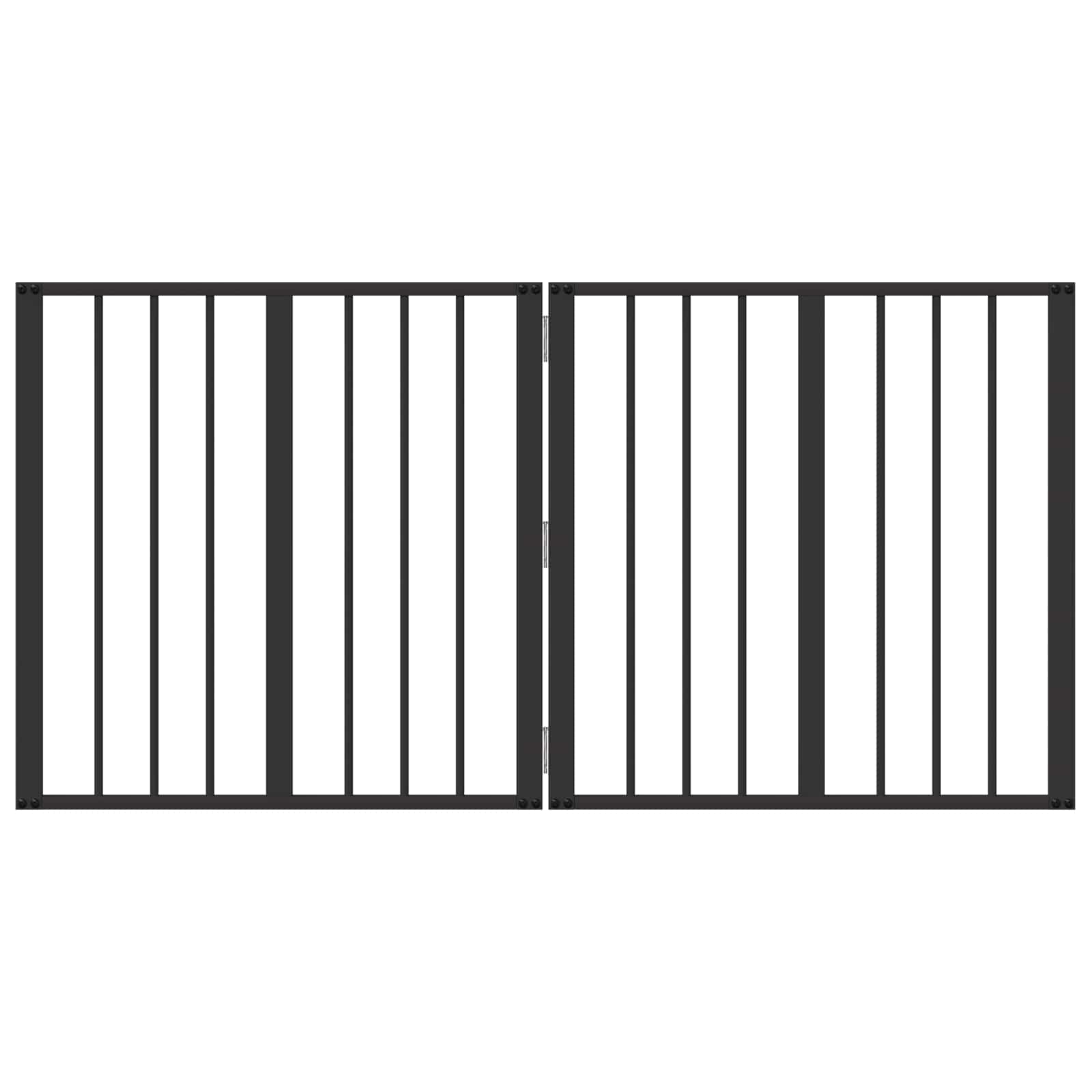Cancello per cani 2 pcs Nero 60 x 60 cm Acciaio zincato | homemem39