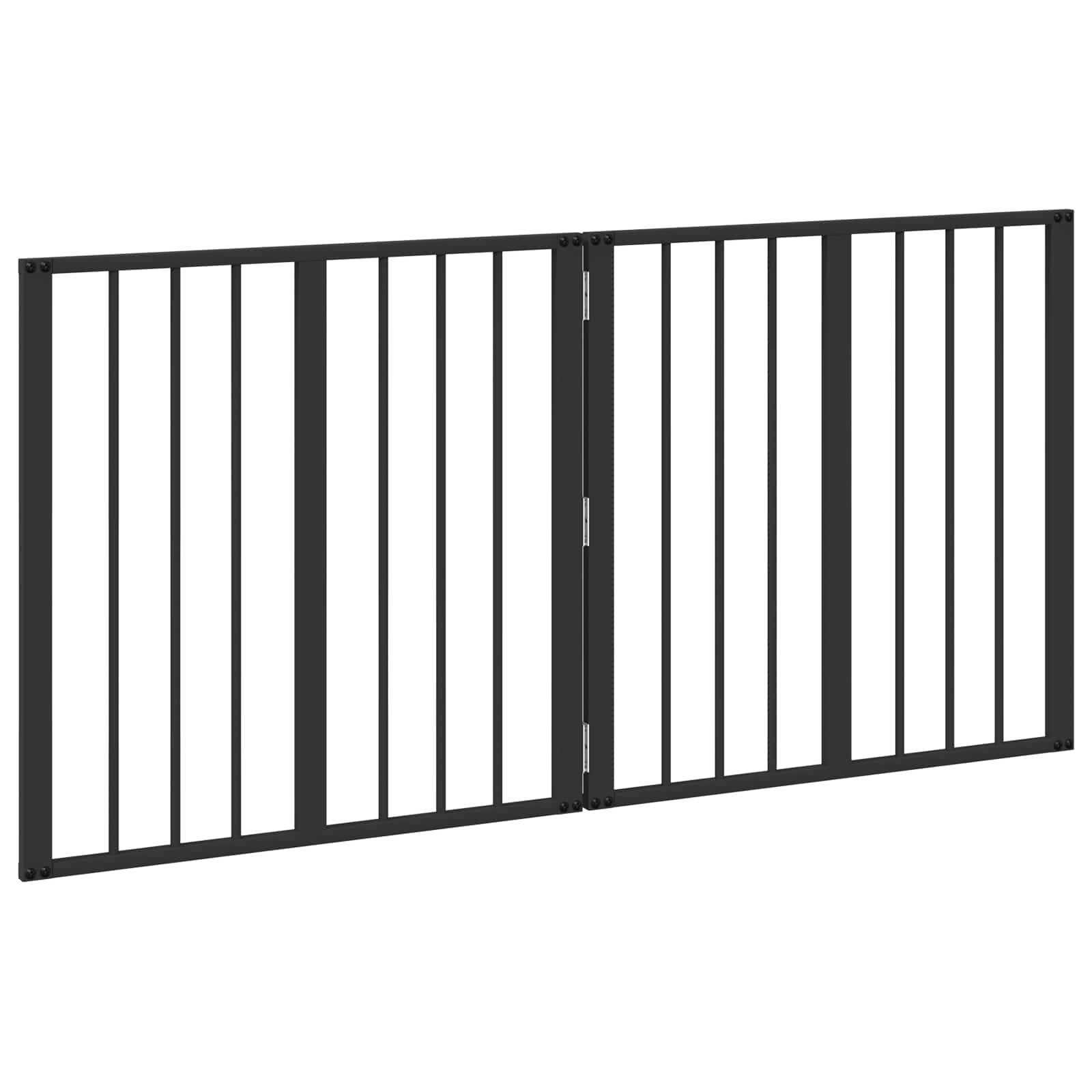 Cancello per cani 2 pcs Nero 60 x 60 cm Acciaio zincato | homemem39
