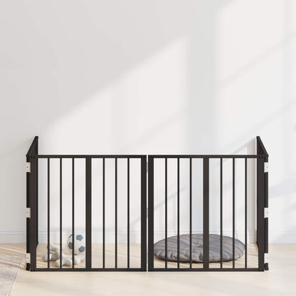 Cancello per cani 4 pcs Nero 60 x 60 cm Acciaio zincato