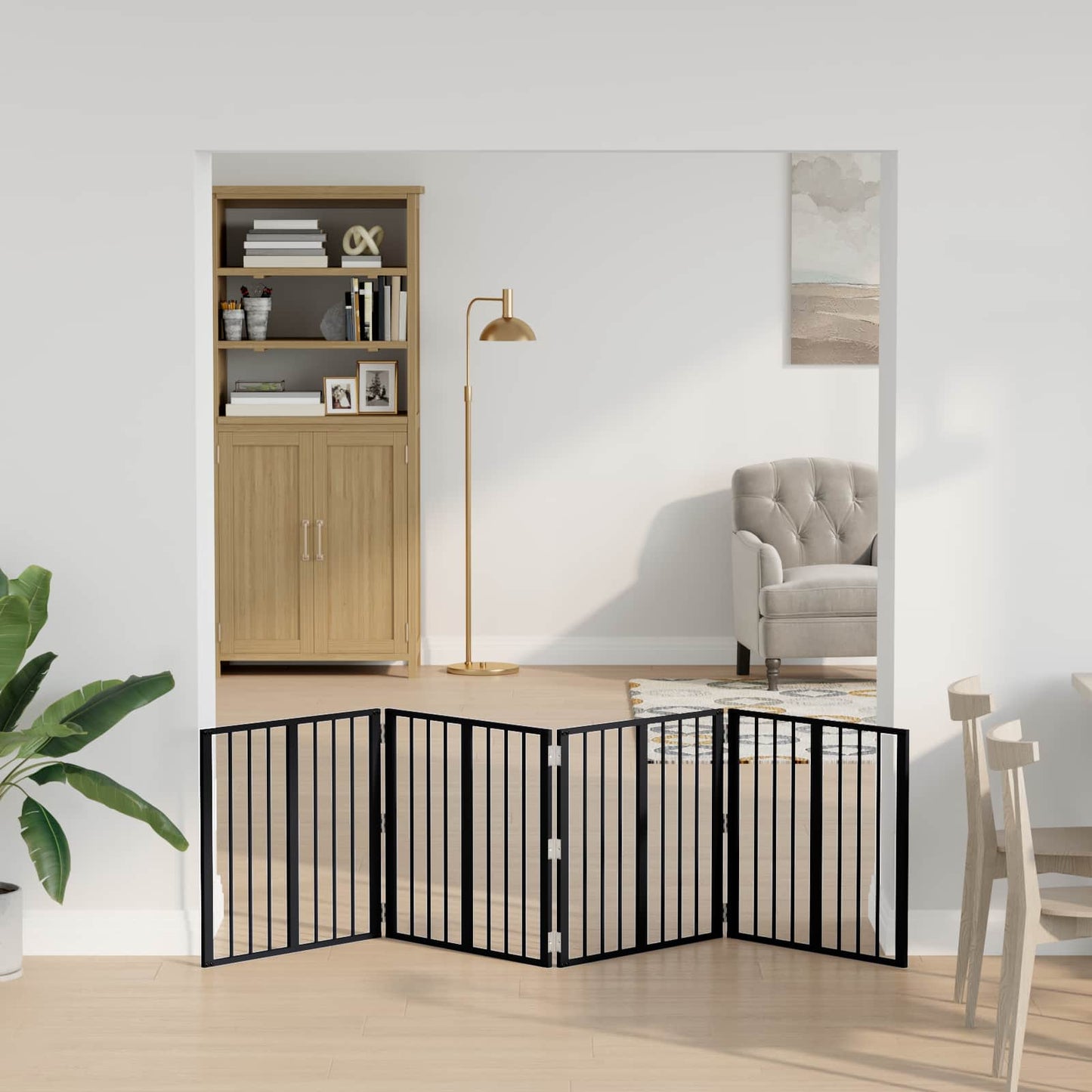 Cancello per cani 4 pcs Nero 60 x 60 cm Acciaio zincato | homemem39