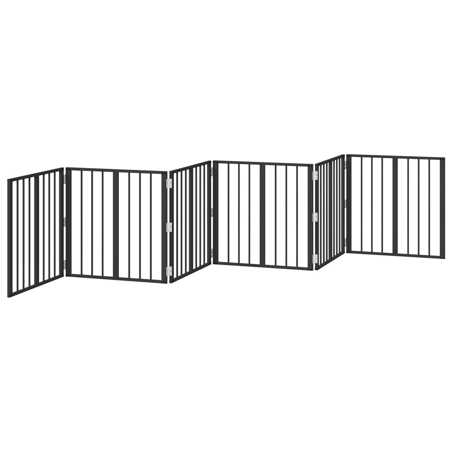 Cancello per cani 6 pcs Nero 60 x 60 cm Acciaio zincato | homemem39