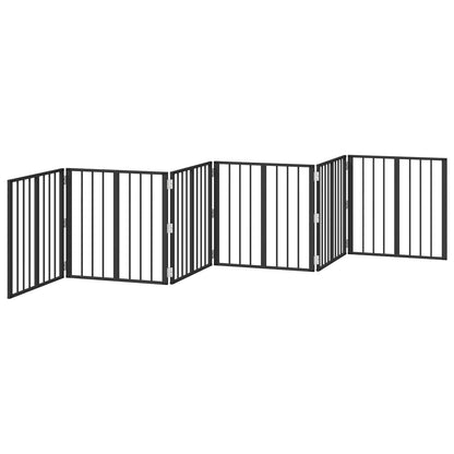 Cancello per cani 6 pcs Nero 60 x 60 cm Acciaio zincato | homemem39