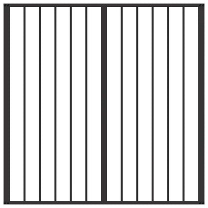 Cancello per cani 6 pcs Nero 60 x 60 cm Acciaio zincato | homemem39
