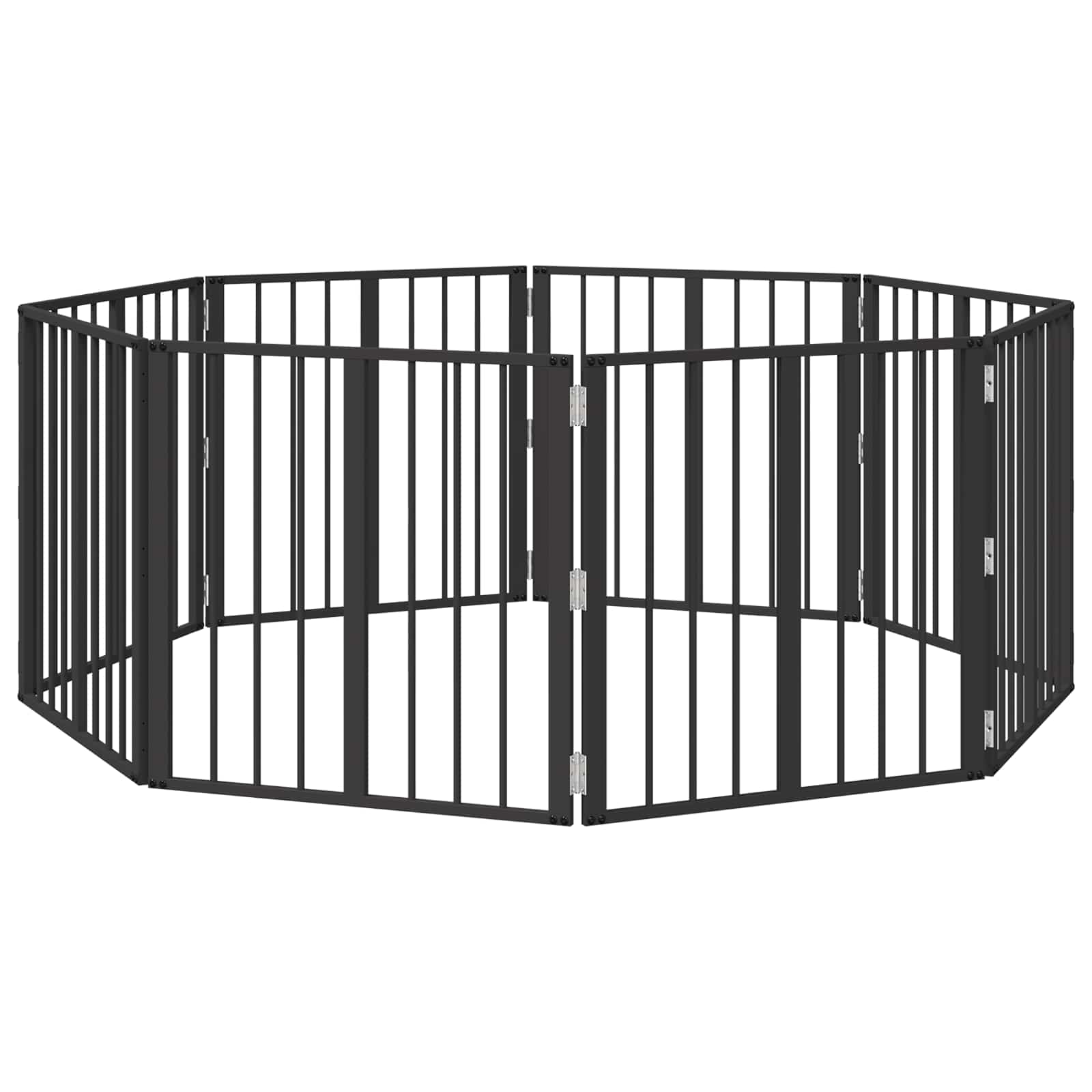 Cancello per cani 8 pcs Nero 60 x 60 cm Acciaio zincato | homemem39