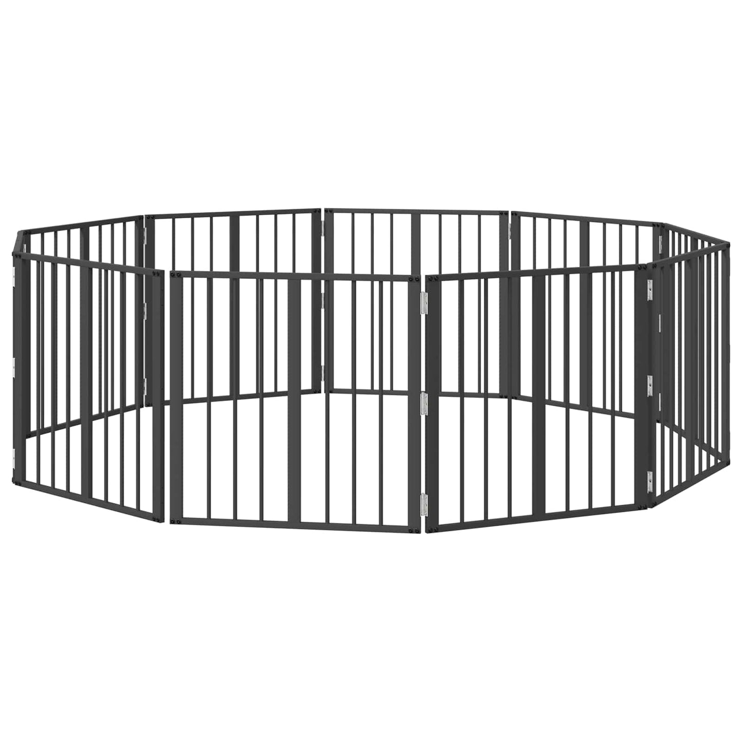 Cancello per cani 10 pcs Nero 60 x 60 cm Acciaio zincato