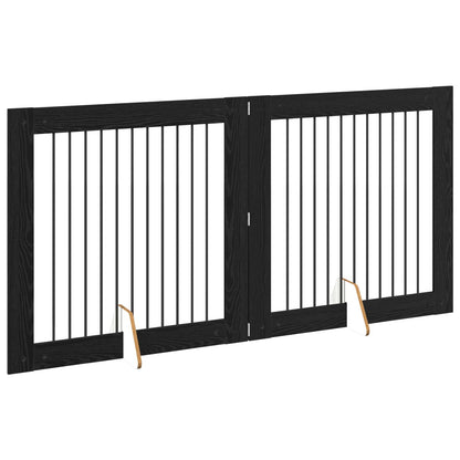 Cancello per cani con supporti 2 pcs Rovere Nero 100 x 100 cm | homemem39