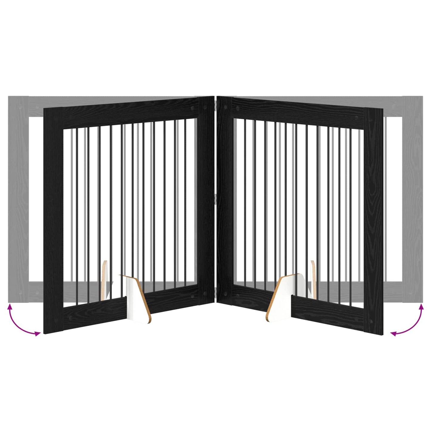 Cancello per cani con supporti 2 pcs Rovere Nero 100 x 100 cm | homemem39