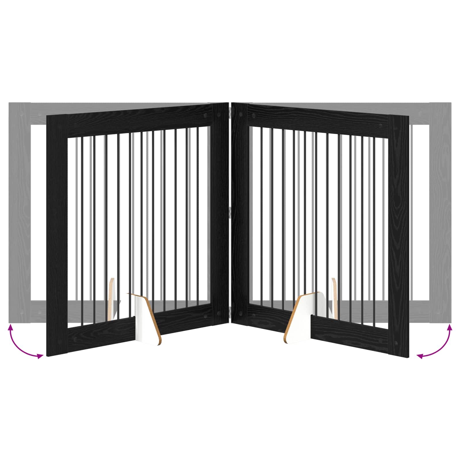 Cancello per cani con supporti 2 pcs Rovere Nero 100 x 100 cm | homemem39