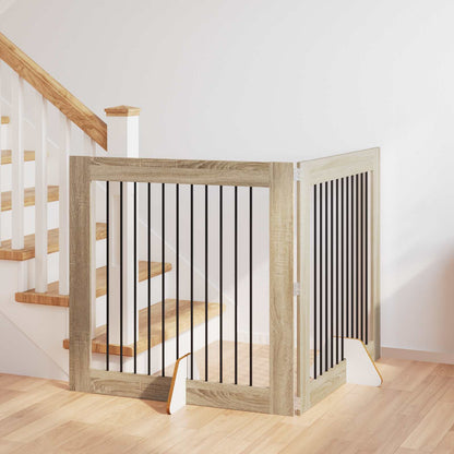 Cancello per cani con supporti 2 pcs Rovere Sonoma 100 x 100 cm | homemem39