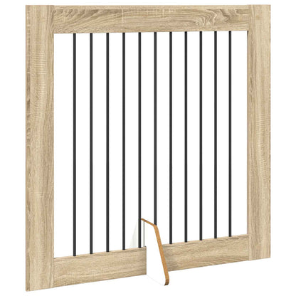 Cancello per cani con supporti 2 pcs Rovere Sonoma 100 x 100 cm | homemem39