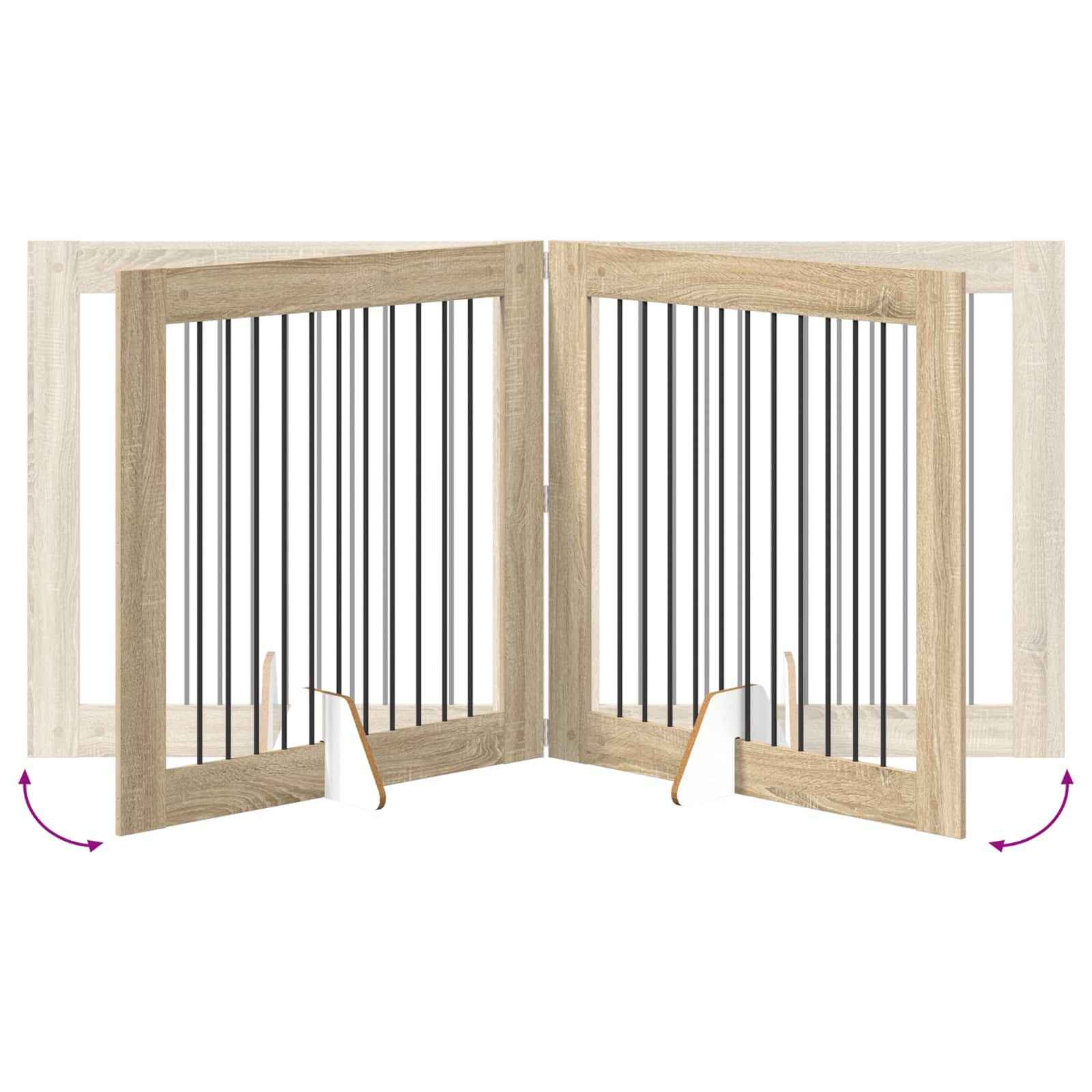 Cancello per cani con supporti 2 pcs Rovere Sonoma 100 x 100 cm | homemem39
