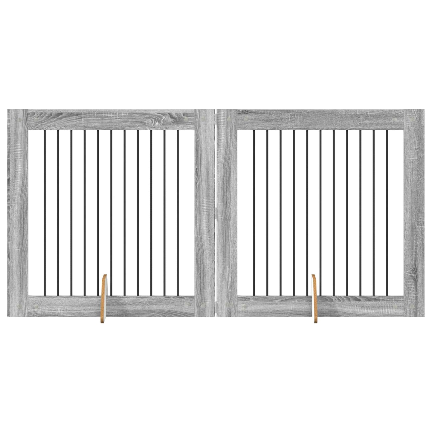 Cancello per cani con supporti 2 pcs Grigio Sonoma 100 x 100 cm
