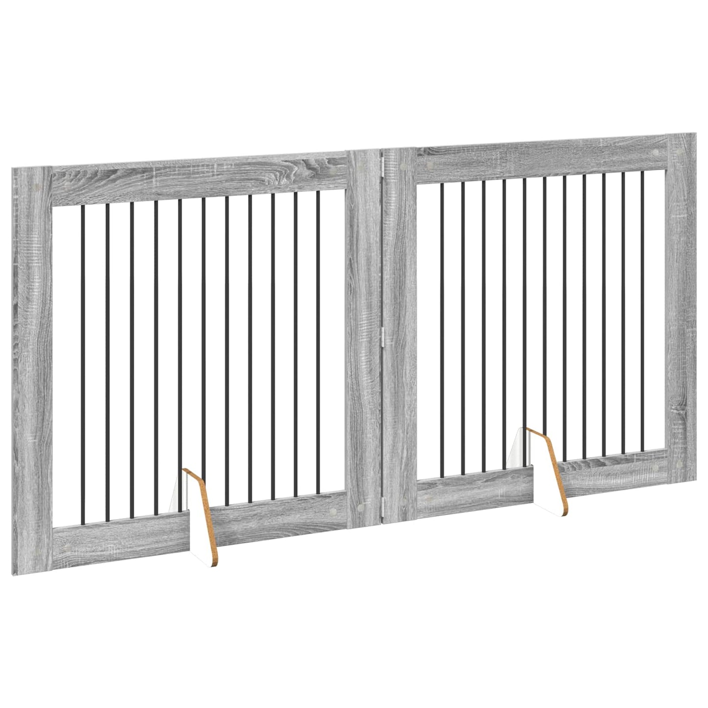 Cancello per cani con supporti 2 pcs Grigio Sonoma 100 x 100 cm | homemem39