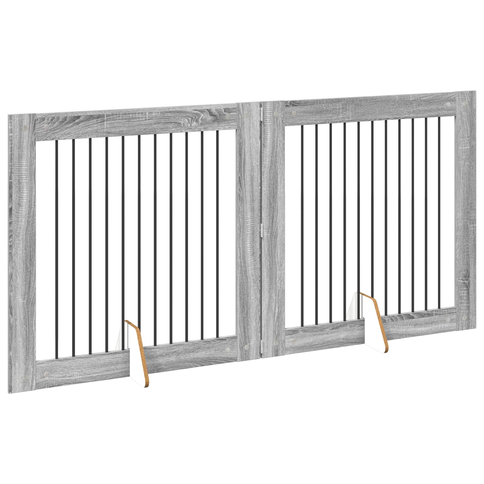 Cancello per cani con supporti 2 pcs Grigio Sonoma 100 x 100 cm | homemem39