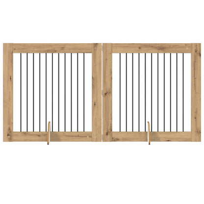 Cancello per cani con supporti 2 pcs Rovere Artigianale | homemem39