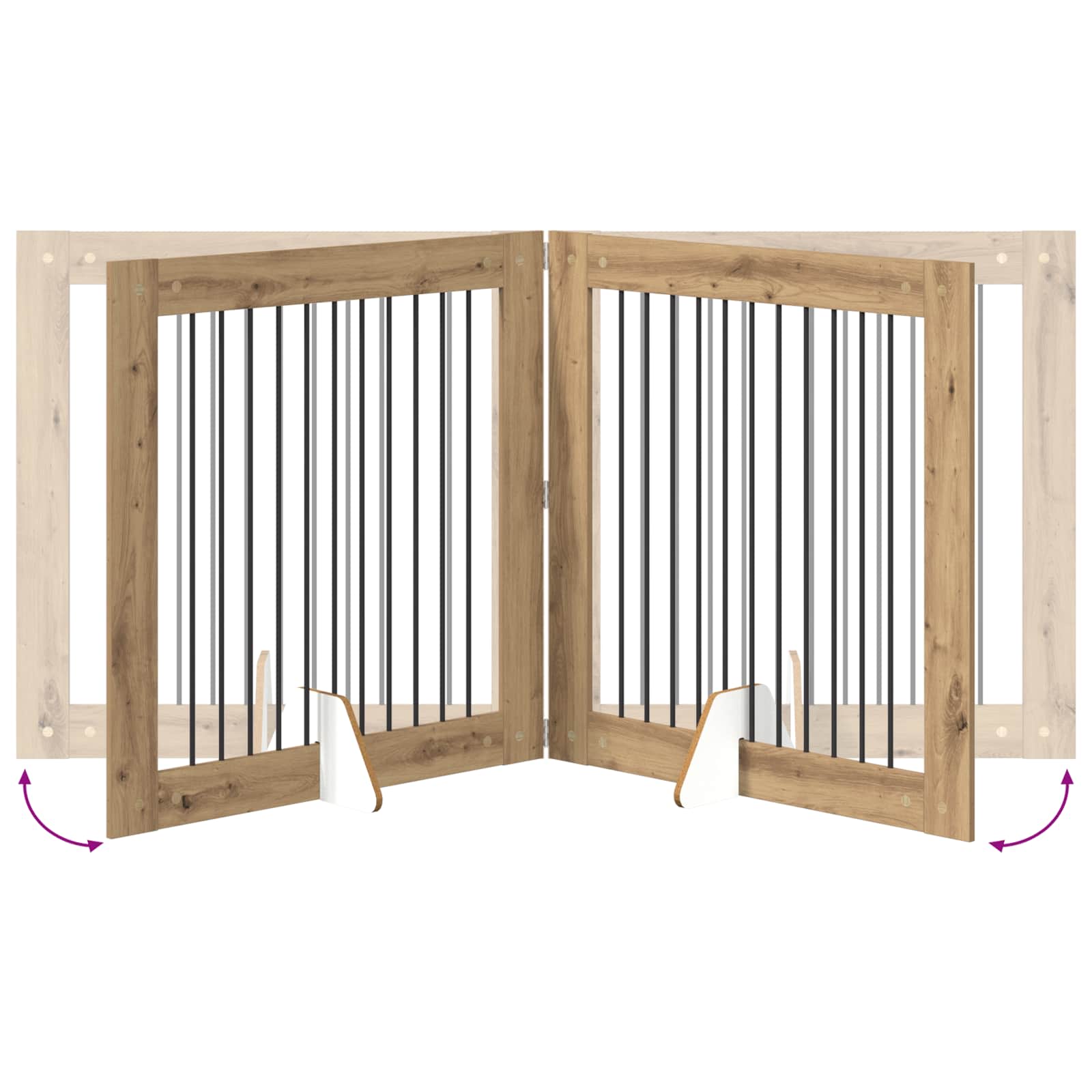 Cancello per cani con supporti 2 pcs Rovere Artigianale | homemem39