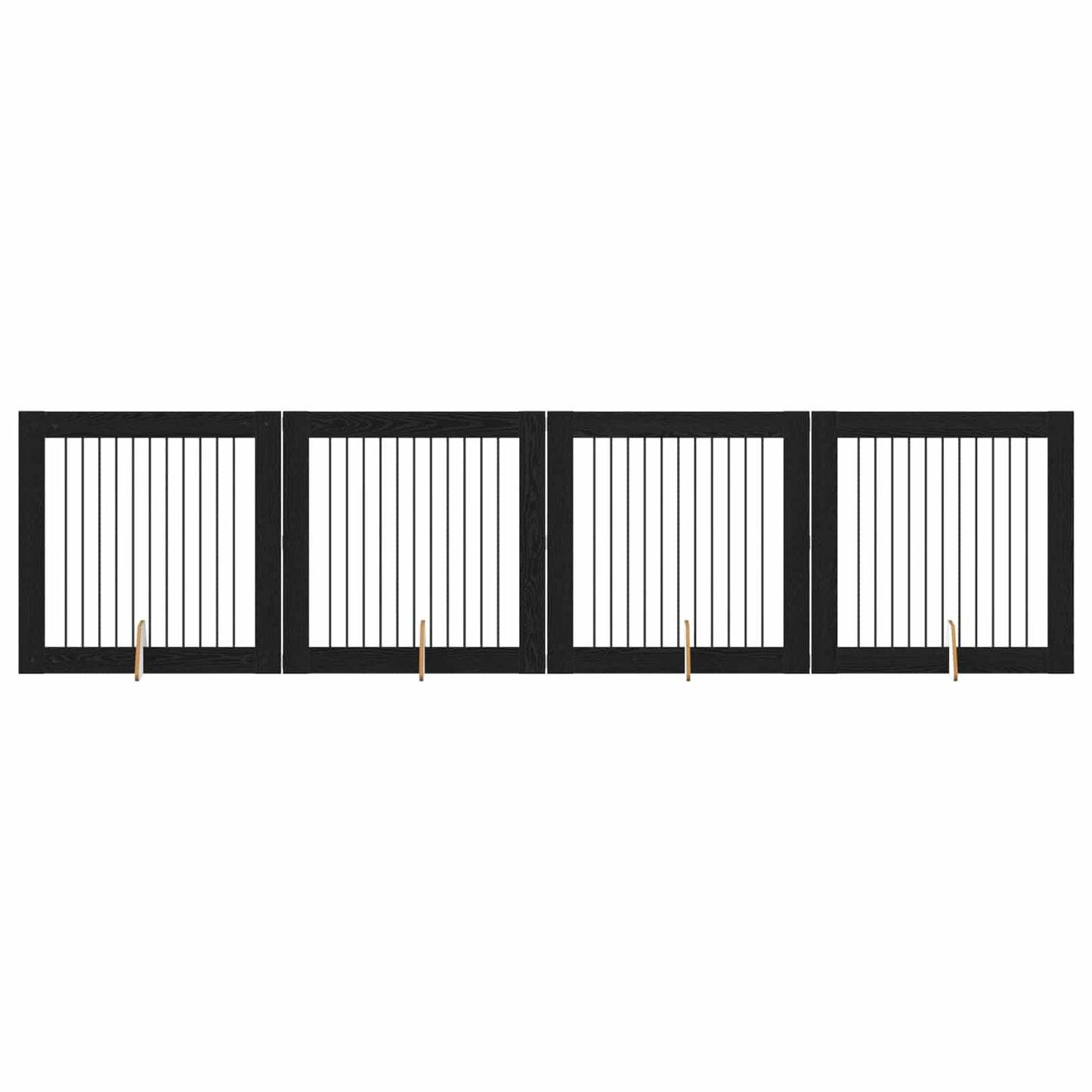 Cancello per cani con supporti 4 pcs Rovere Nero 100 x 100 cm | homemem39