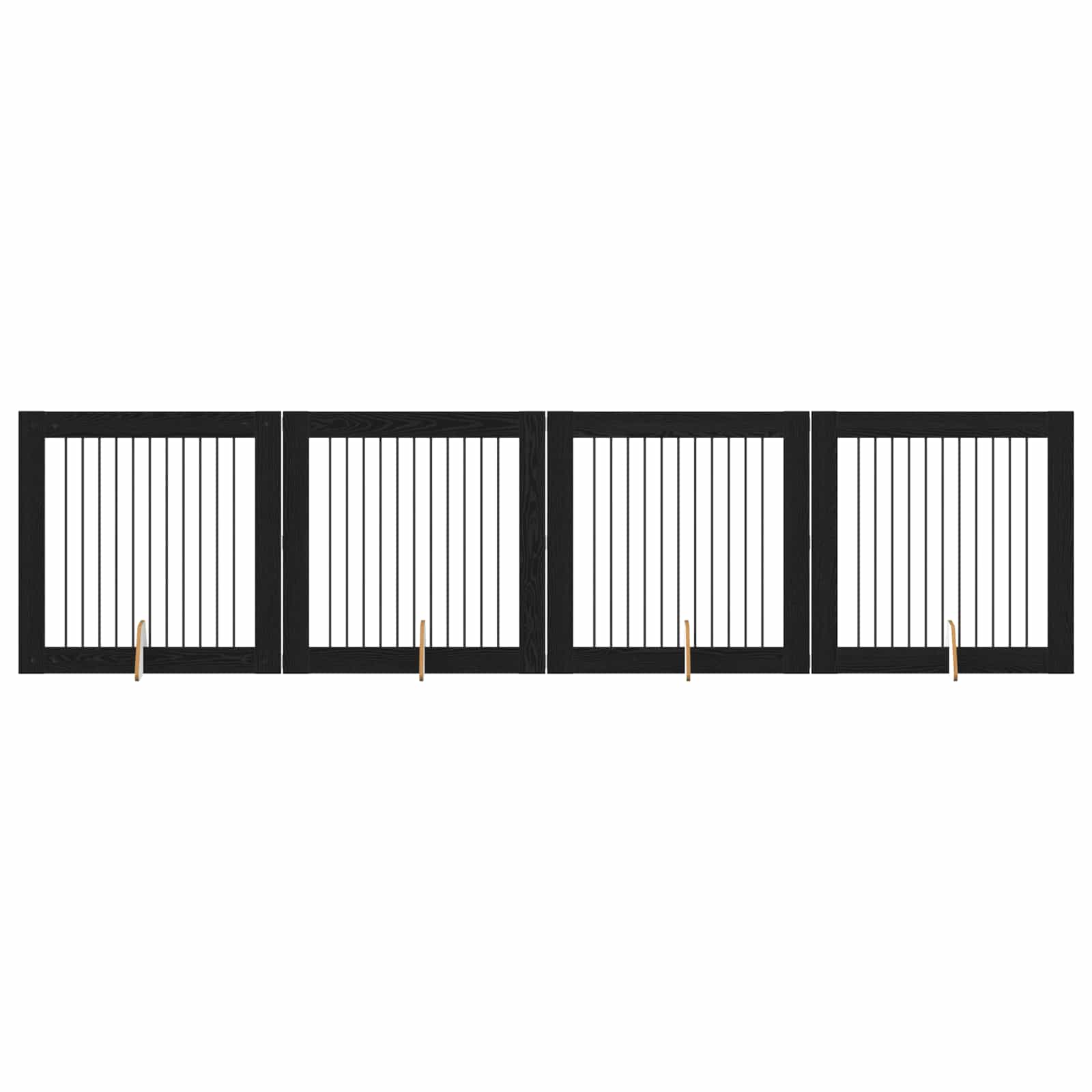 Cancello per cani con supporti 4 pcs Rovere Nero 100 x 100 cm | homemem39