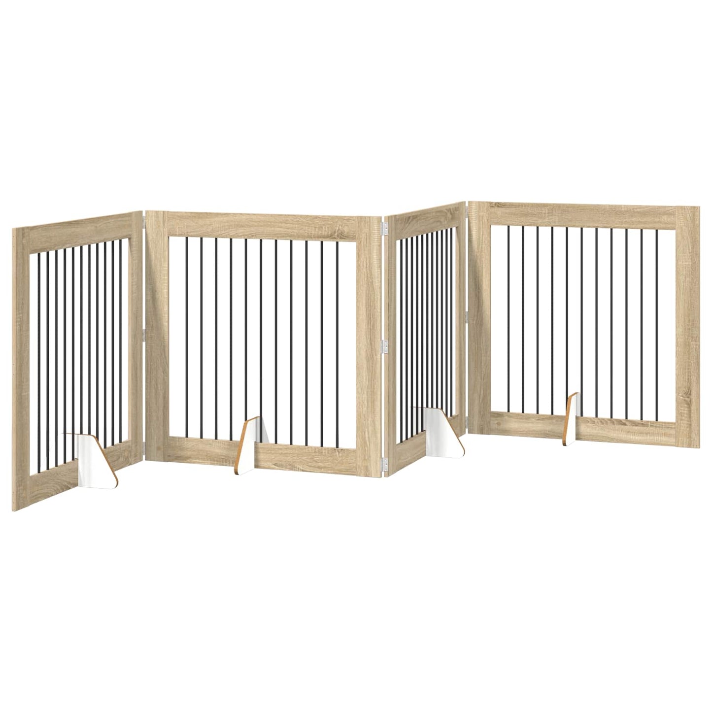 Cancello per cani con supporti 4 pcs Rovere Sonoma 100 x 100 cm | homemem39