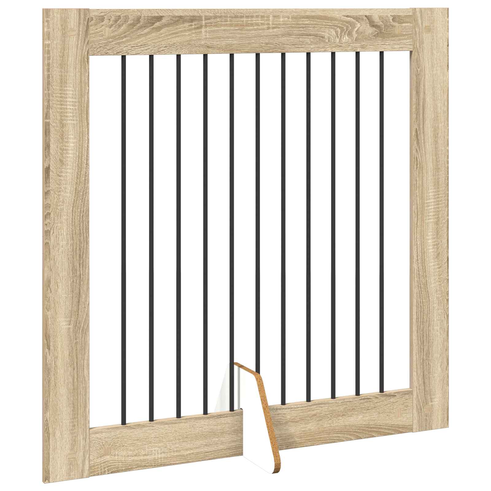 Cancello per cani con supporti 4 pcs Rovere Sonoma 100 x 100 cm | homemem39