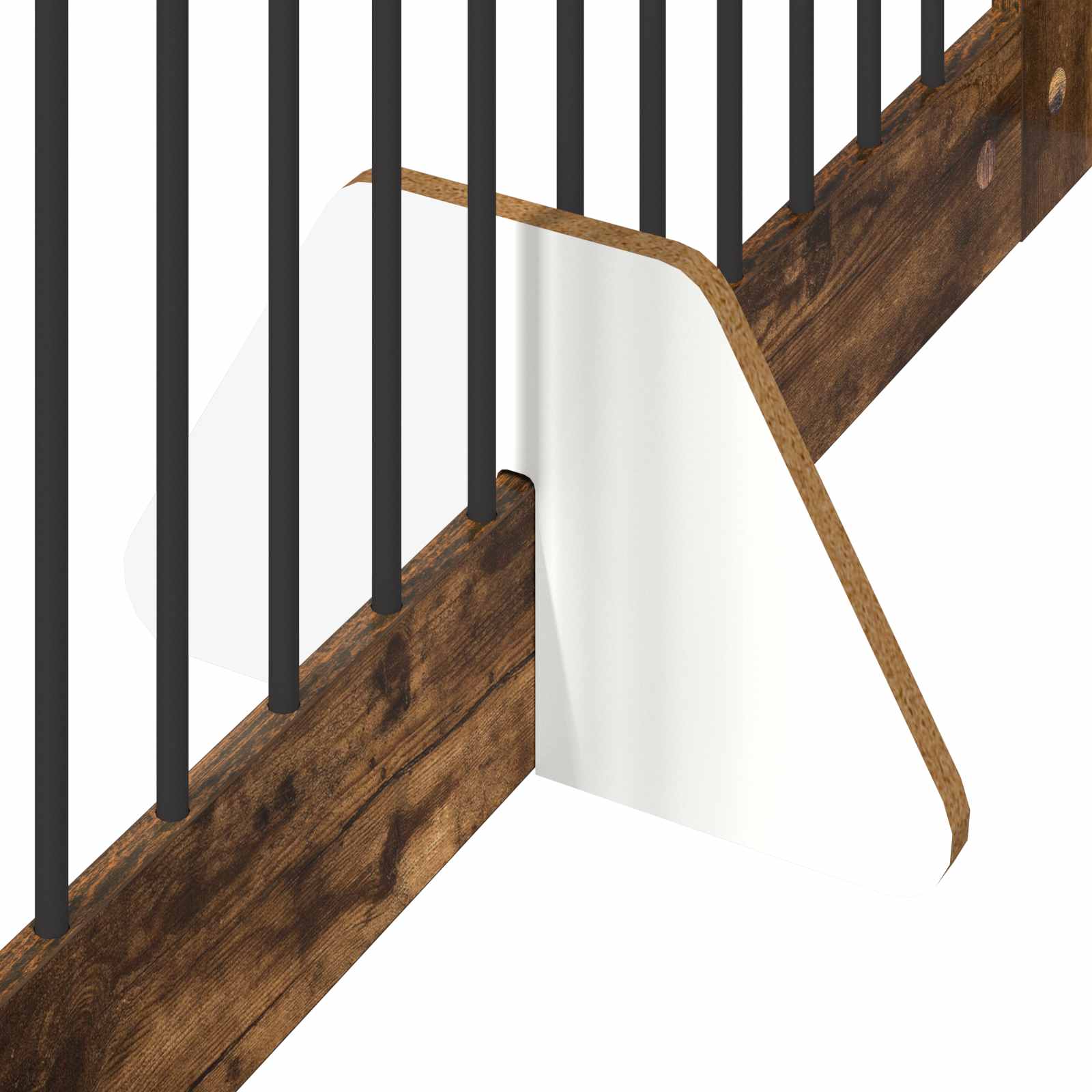 Cancello per cani con supporti 4 pcs Rovere Fumo 100 x 100 cm | homemem39
