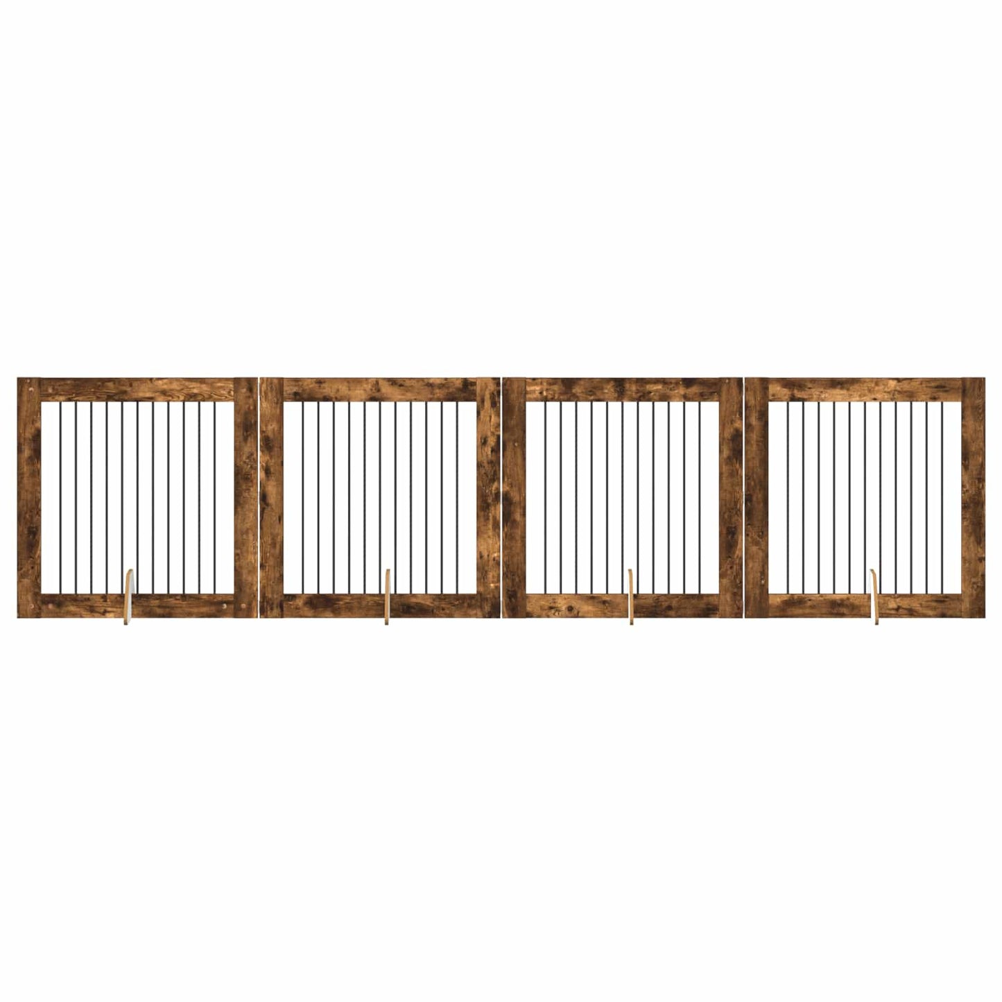 Cancello per cani con supporti 4 pcs Rovere Fumo 100 x 100 cm | homemem39