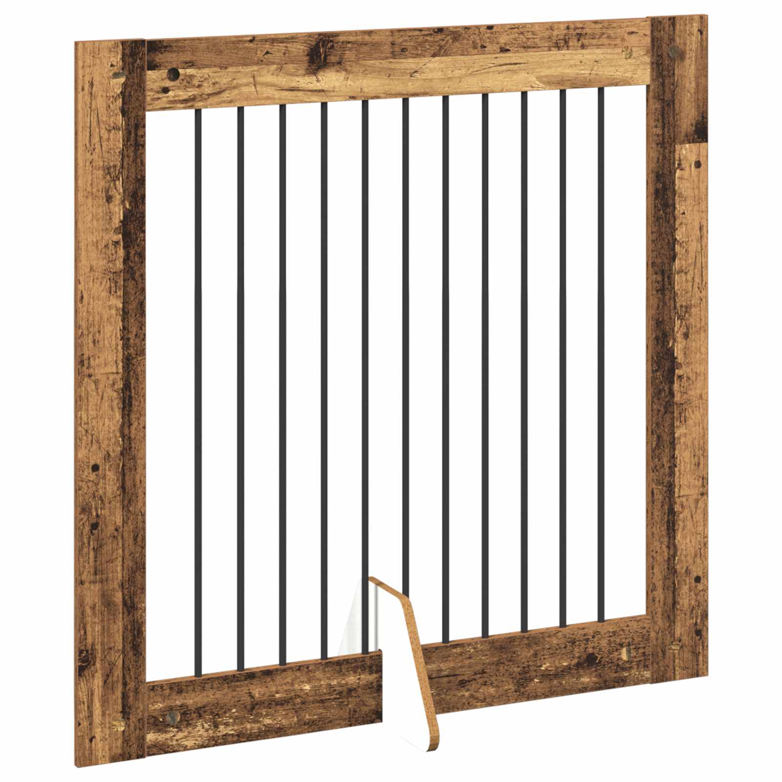 Cancello per cani con supporti 4 pcs Legno antico 100 x 100 cm | homemem39