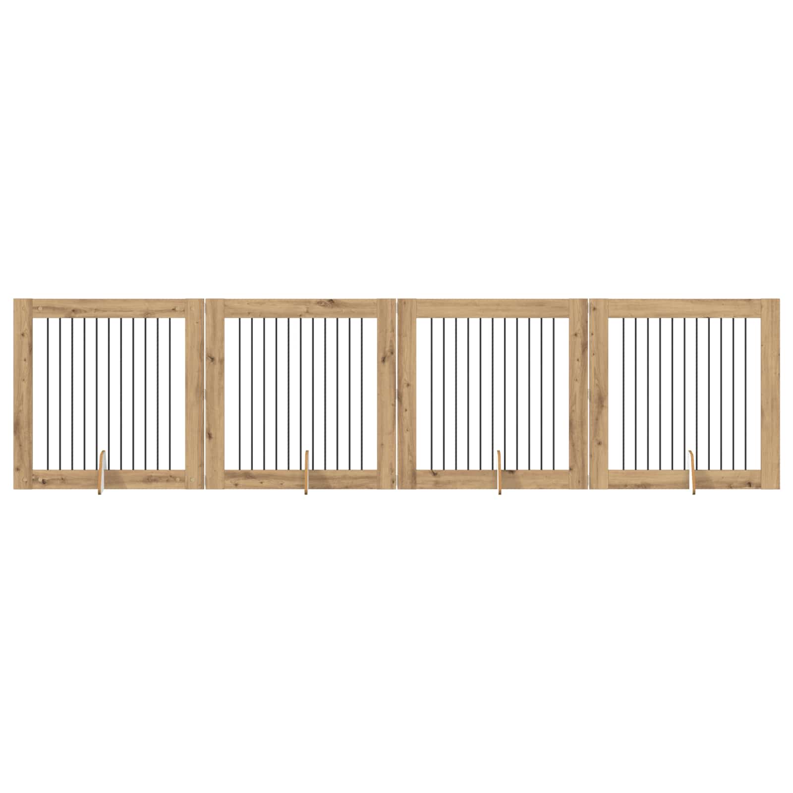 Cancello per cani con supporti 4 pcs Rovere Artigianale | homemem39