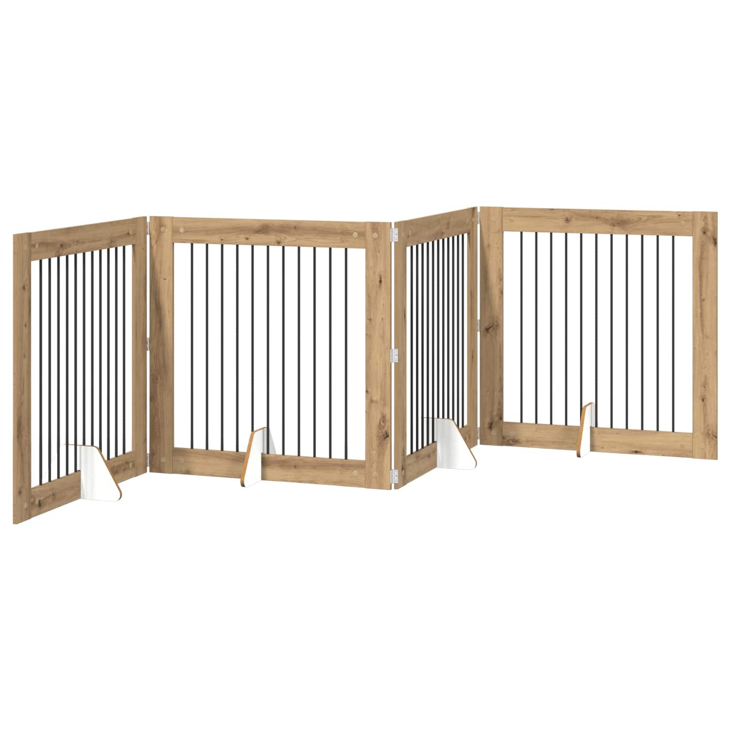 Cancello per cani con supporti 4 pcs Rovere Artigianale | homemem39