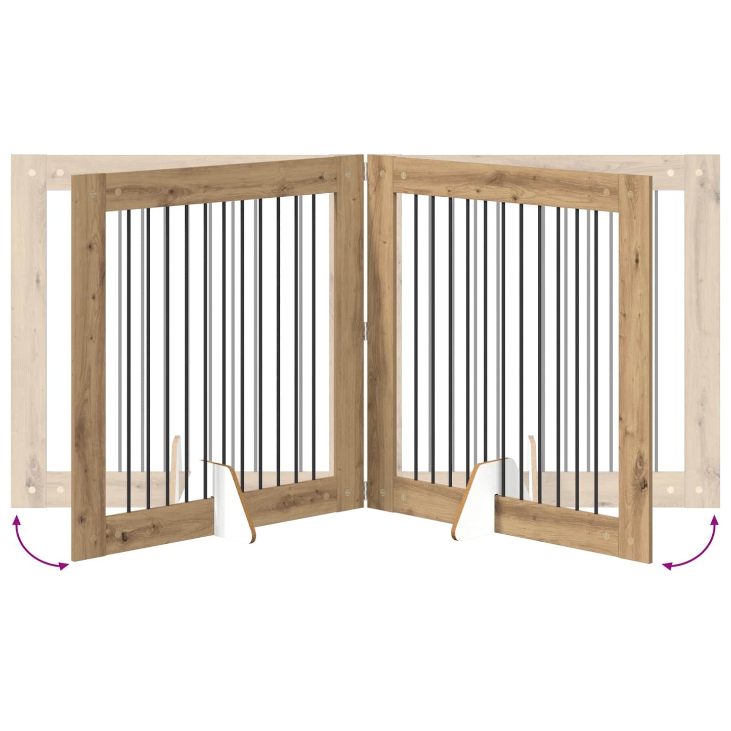 Cancello per cani con supporti 4 pcs Rovere Artigianale | homemem39