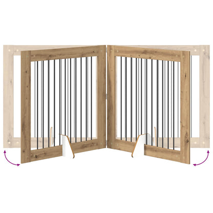 Cancello per cani con supporti 4 pcs Rovere Artigianale | homemem39