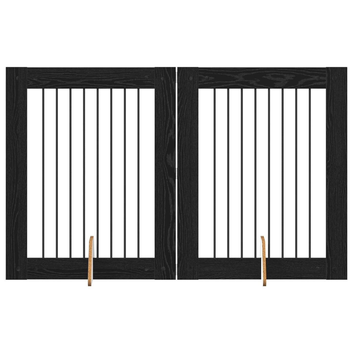 Cancello per cani con supporti 2 pcs Rovere Nero 80 x 100 cm | homemem39