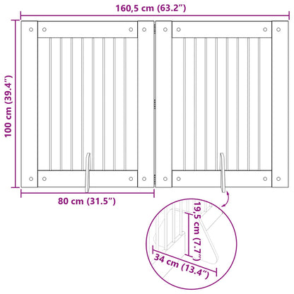 Cancello per cani con supporti 2 pcs Rovere Fumo 80 x 100 cm | homemem39