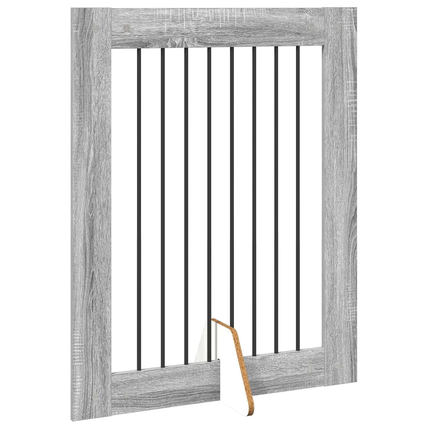 Cancello per cani pieghevole con supporti 2 pcs Grigio Sonoma