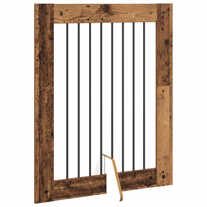 Cancello per cani pieghevole con supporti 2 pcs Legno antico