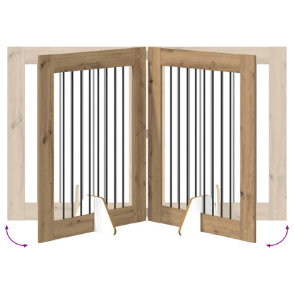 Cancello per cani pieghevole con supporti 2 pcs 160,5 cm