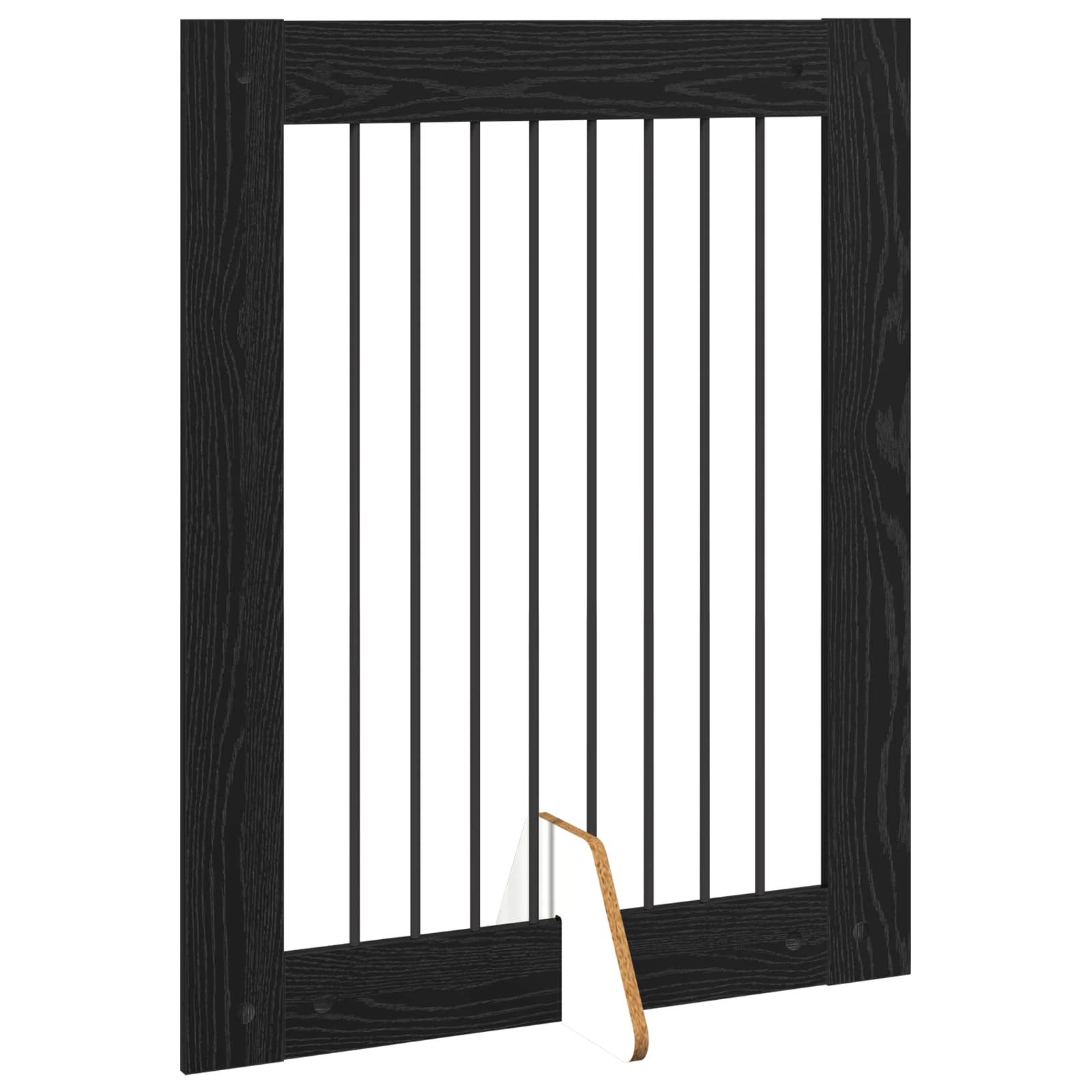 Cancello per cani con supporti 4 pcs Rovere Nero 80 x 100 cm | homemem39