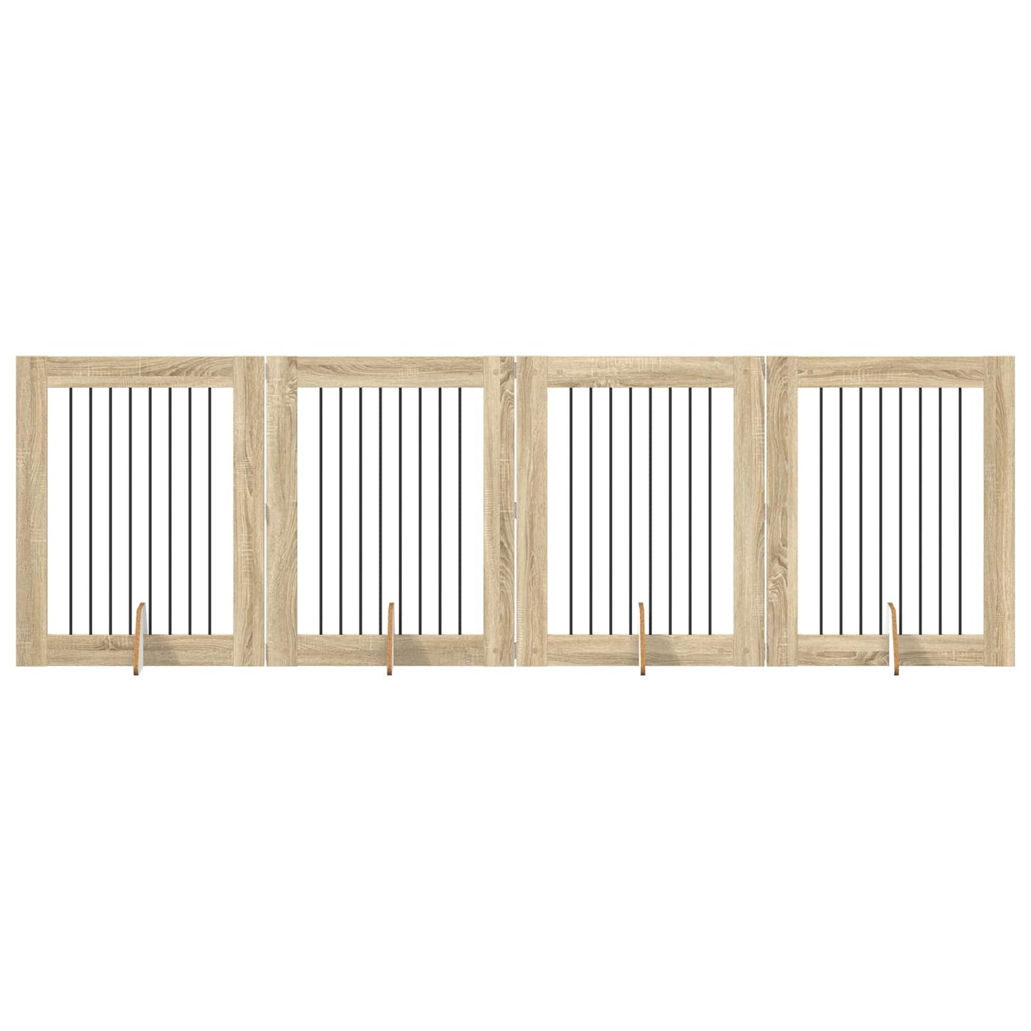 Cancello per cani con supporti 4 pcs Rovere Sonoma 80 x 100 cm | homemem39