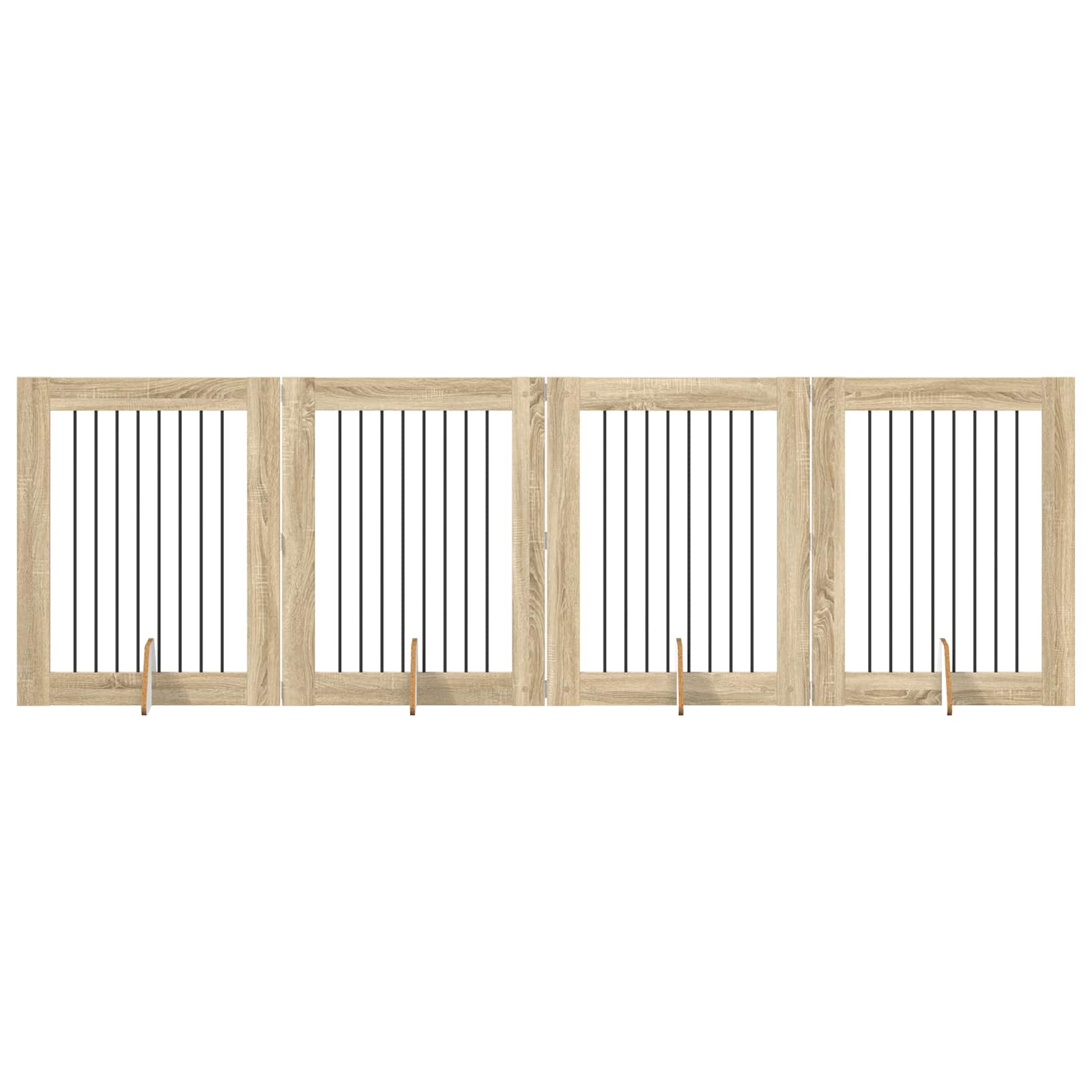 Cancello per cani con supporti 4 pcs Rovere Sonoma 80 x 100 cm | homemem39