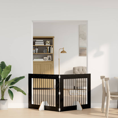 Cancello per cani con supporti 2 pcs Rovere Nero 100 x 80 cm | homemem39