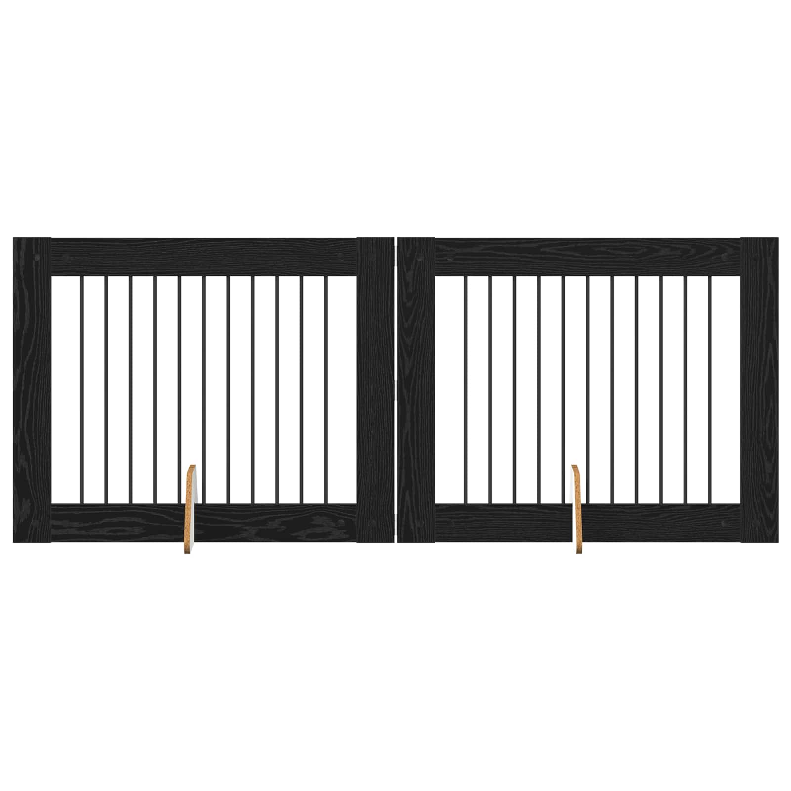 Cancello per cani con supporti 2 pcs Rovere Nero 100 x 80 cm | homemem39