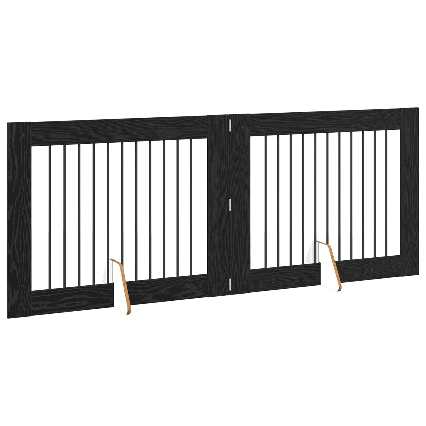 Cancello per cani con supporti 2 pcs Rovere Nero 100 x 80 cm | homemem39