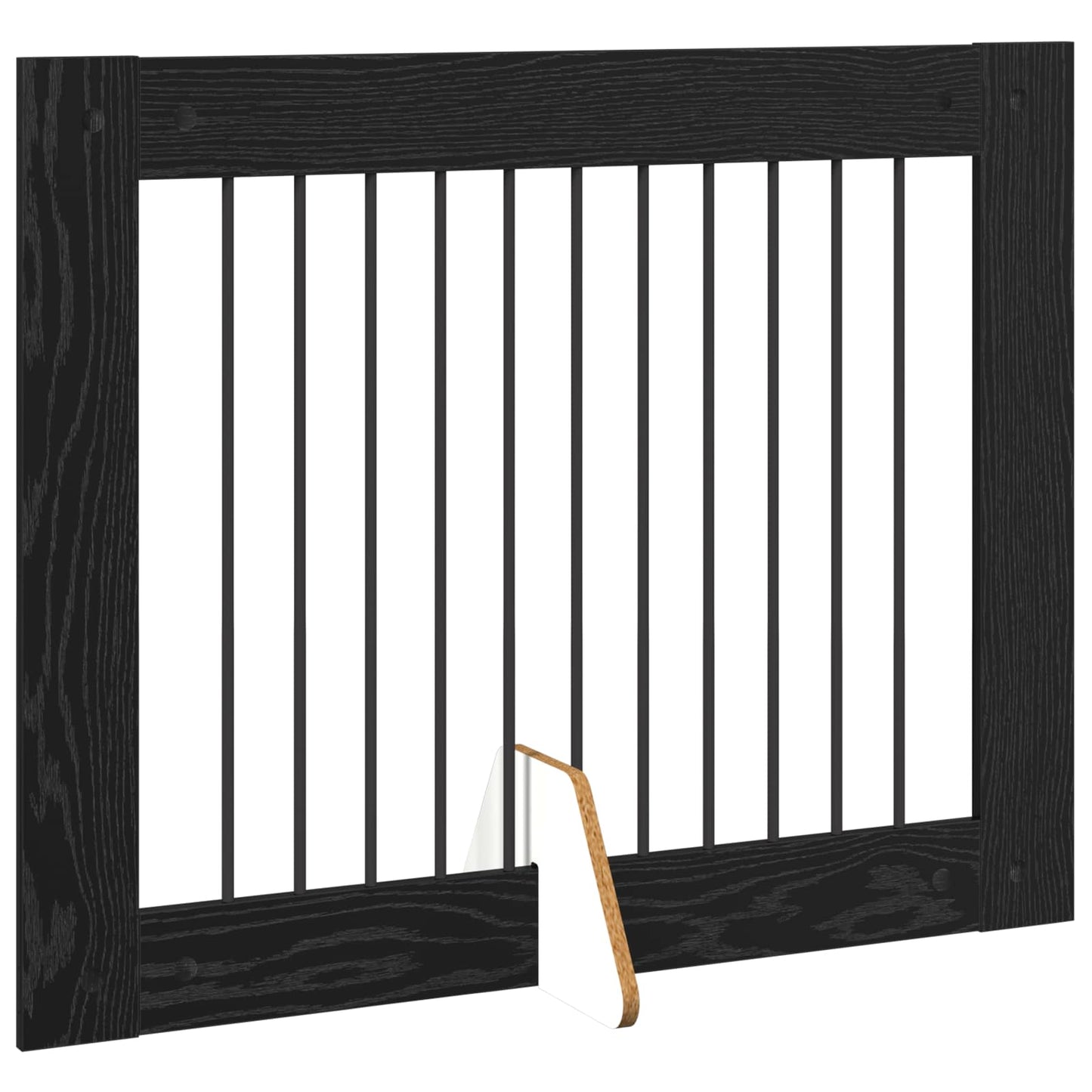 Cancello per cani con supporti 2 pcs Rovere Nero 100 x 80 cm | homemem39