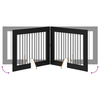 Cancello per cani con supporti 2 pcs Rovere Nero 100 x 80 cm | homemem39