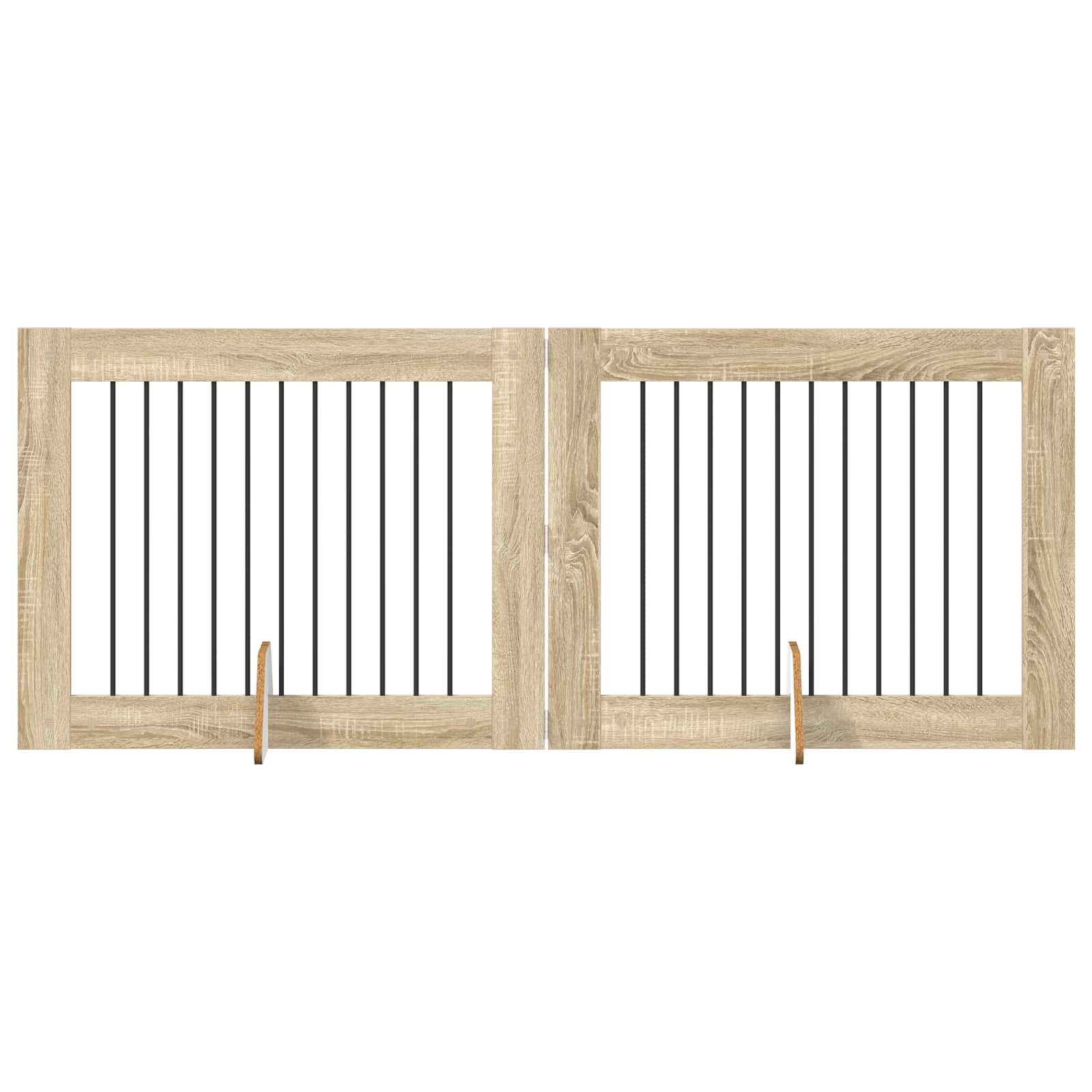 Cancello per cani con supporti 2 pcs Rovere Sonoma 100 x 80 cm | homemem39