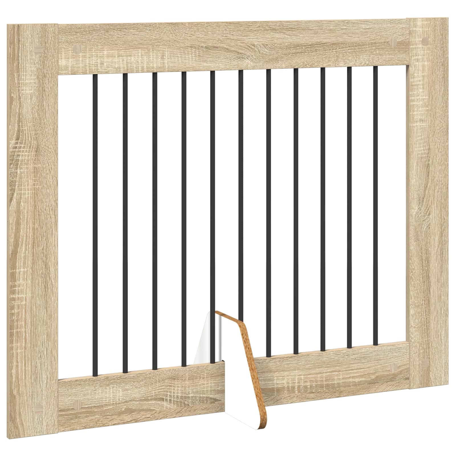Cancello per cani con supporti 2 pcs Rovere Sonoma 100 x 80 cm | homemem39