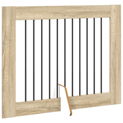 Cancello per cani con supporti 2 pcs Rovere Sonoma 100 x 80 cm | homemem39