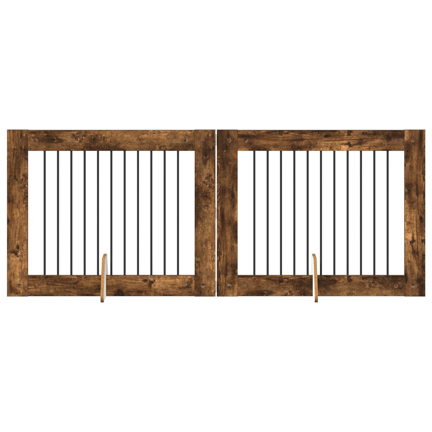 Cancello per cani con supporti 2 pcs Rovere Fumo 100 x 80 cm | homemem39