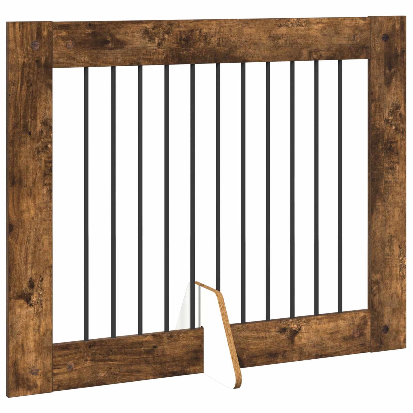 Cancello per cani con supporti 2 pcs Rovere Fumo 100 x 80 cm | homemem39