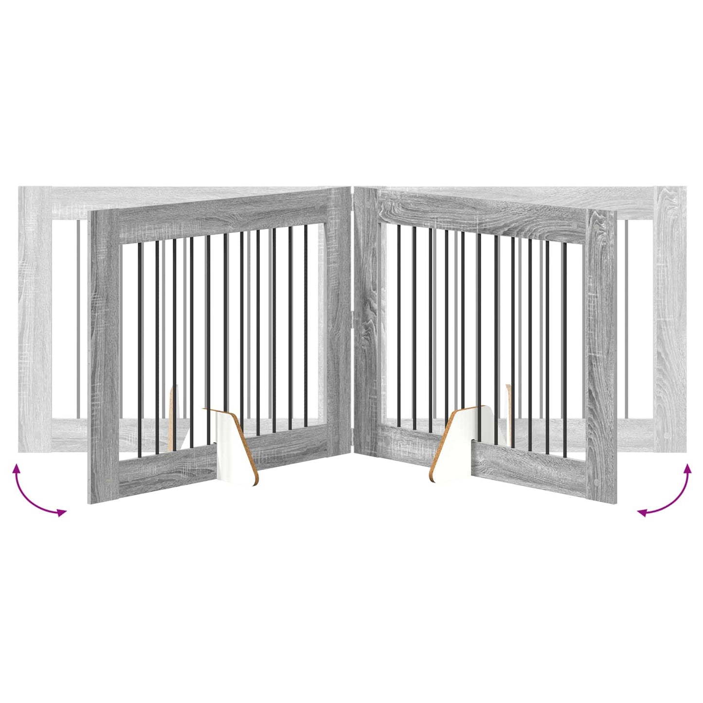 Cancello per cani con supporti 2 pcs Grigio Sonoma 100 x 80 cm | homemem39